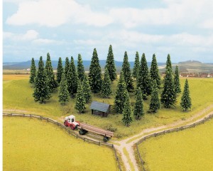 25 świerków, skala H0, NOCH 26325