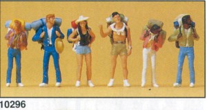 Turyści wędrujący, skala H0, PREISER 10296