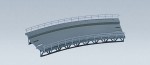 Łoże łukowe jednotorowe wiaduktu R=360mm , skala H0, FALLER 120475