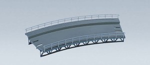 Łoże łukowe jednotorowe wiaduktu R=360mm , skala H0, FALLER 120475