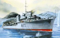 Okręt, ORP Grom WZ.40, skala 1:400, Mirage Hobby 40014