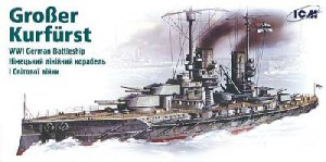 Okręt wojenny Großer Kurfürst, Niemcy WWI, skala 1:350, ICM S002