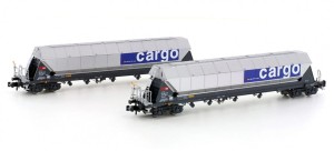Zestaw 2-wagonów towarowych typu Tagnppss, skala N, HOBBYTRAIN  H23465