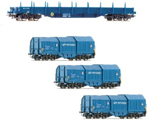 Zestaw 4-wagonów towarowych, PKP, skala H0, ROCO 67536-Set1