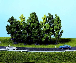 Drzewa, las liściasty, 12 szt, wysokość 7-12 cm, Heki 1410