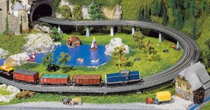 Wiadukt podjazdowy jednotorowy R=437,5mm, skala H0, FALLER 120471