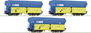 Zestaw 3-wagonów samowyładowczych typu Falns, PKP, skala H0, ROCO 6600136
