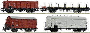 Zestaw 4-wagonów towarowych, PKP, skala H0, ROCO 6600101