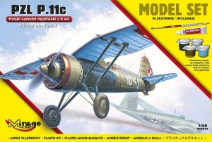 Samoloty, PZL P.11c samolot myśliwski WW II - zestaw, skala 1:48, MirageHobby 848094