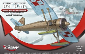 PZL P.11c samolot myśliwski WW II - wersja z nartami, skala 1:48, MirageHobby 481101