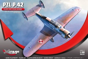 PZL P.42 Polski Lekki Bombowiec nurkujący WW II , skala 1:48, MirageHobby 481320