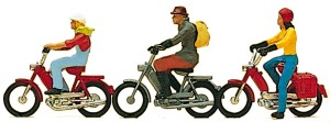 Motorowerzyści, skala H0, PREISER 10125