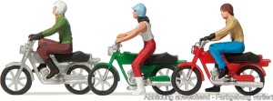Motorowerzyści, skala H0, PREISER 10126