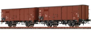 Zestaw 2-wagonów towarowych typu Gklm191 , DB, skala H0, BRAWA 50930