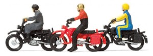 Motocykliści, skala H0, PREISER 10081