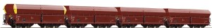 Zestaw 4-wagonów samowyładowawczych typu Fads,  DB, skala H0, ROCO 66035