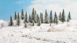 Jodły zimą , 10-14 cm skala H0, TT,  NOCH 26828