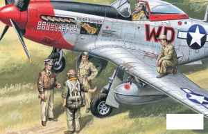 Figurki,  Piloci  USAAF z obsługą lotniska , skala 1:48, ICM 48083