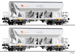 Zestaw 2-wagonów samowyładowawczzych typu Faccns , HVLE,  skala TT, TILLIG 01039