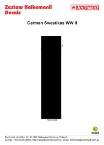 Zestaw Kalkomanii, Niemieckie swastyki , skala 1:24, Techmod 24005