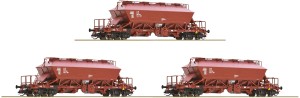 Zestaw 3-wagonów towarowych typu Uaoos-y, DR,  skala TT, ROCO 6680018