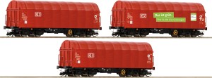Zestaw 3-wagonów towarowych typu Shimmns, DB,  skala TT, ROCO 6680012