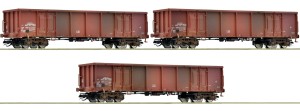 Zestaw 3-wagonów towarowych typu Eas, DR,  skala TT, ROCO 6680017