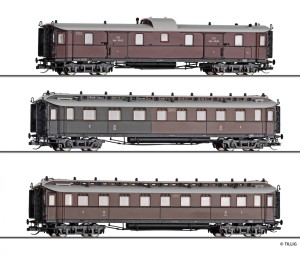 Zestaw 3-wagonów osobowych 2/3- klasy, 3-klasy, KPEV, skala TT, TILLIG 01070