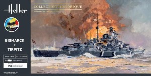 Okręt, Twin Set Bismarck + Tirpitz, skala 1:400, Heller 55078