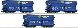 Zestaw 3-wagonów samowyładowczych typu Falns „Norske Skog“ , VTG,  skala N, FLEISCHMANN 6660089