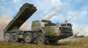 Russian 9A52-2 Smerch-M multiple rocket launcher of RSZO 9k58 Smerch MRLS, skala 1:35, TRUMPETER 01020
