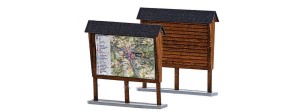 2 tablice informacyjne, skala H0, BUSCH 1495
