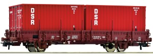 Wagon kontenerowy typu Ks DR, skala H0, ROCO 6600138