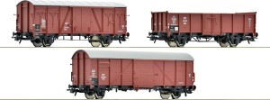 Zestaw 3-wagonów towarowych typu Kddt/Kdst/Wddo, PKP, Skala H0, ROCO 6600273