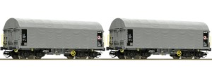 Zestaw 2-wagonów towarowych typu Shimmns, CD,  skala TT, ROCO 6680025