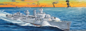 Okręt, USS Flechter DD-445 , skala 1:200, Trumpeter 03723