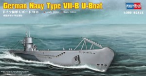 Niemiecka łódź podwodna Type VII-B U-Boat, skala 1:350, Hobby Boss 83504