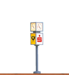 Zegar uliczny z reklamą, skala H0, BRAWA 5294