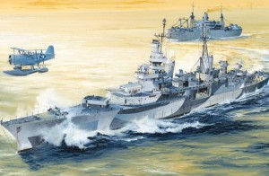 Okręt, USS Indianapolis CA-35 1944 , skala 1:350, TRUMPETER 05327