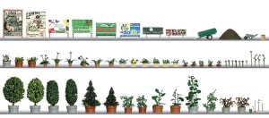 Zestaw rośllin ogrodowych, skala H0, BUSCH 1211