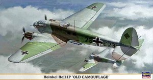 Samolot, Heinkel HE111P Old Camuflage, skala 1:72, Hasegawa 00847