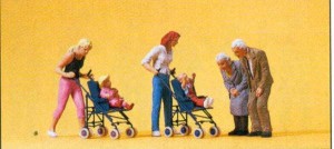 Matki z wózkami dziecięcymi, skala H0, PREISER 10493