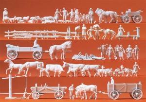 Zestaw figurek do pomalowania 60 szt, skala H0, PREISER 16327