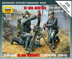 German 81mm Mortar with Crew (1939-1942), skala 1:72, ZVEZDA 6111