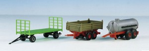 Zestaw 3-przyczep rolniczych, skala H0, KIBRI 10908