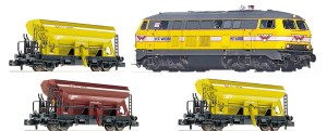 Zestaw pociągu budowlanego WIEBE GmbH, skala N, FLEISCHMANN 781006