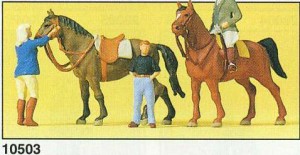 Amatorzy jazdy konnej, skala H0, PREISER 10503