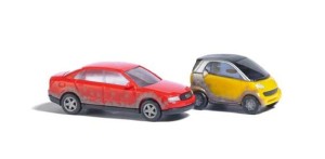 Zestaw 2 samochodów Smart & Audi A4t, skala N, BUSCH 8355