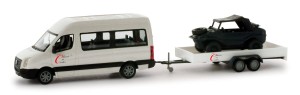 VW Crafter Bus z przyczepa i amfibią VW , skala H0, HERPA 049061