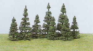 Choinki, 9 sztuk, wysokość 5-7cm, Heki 2151